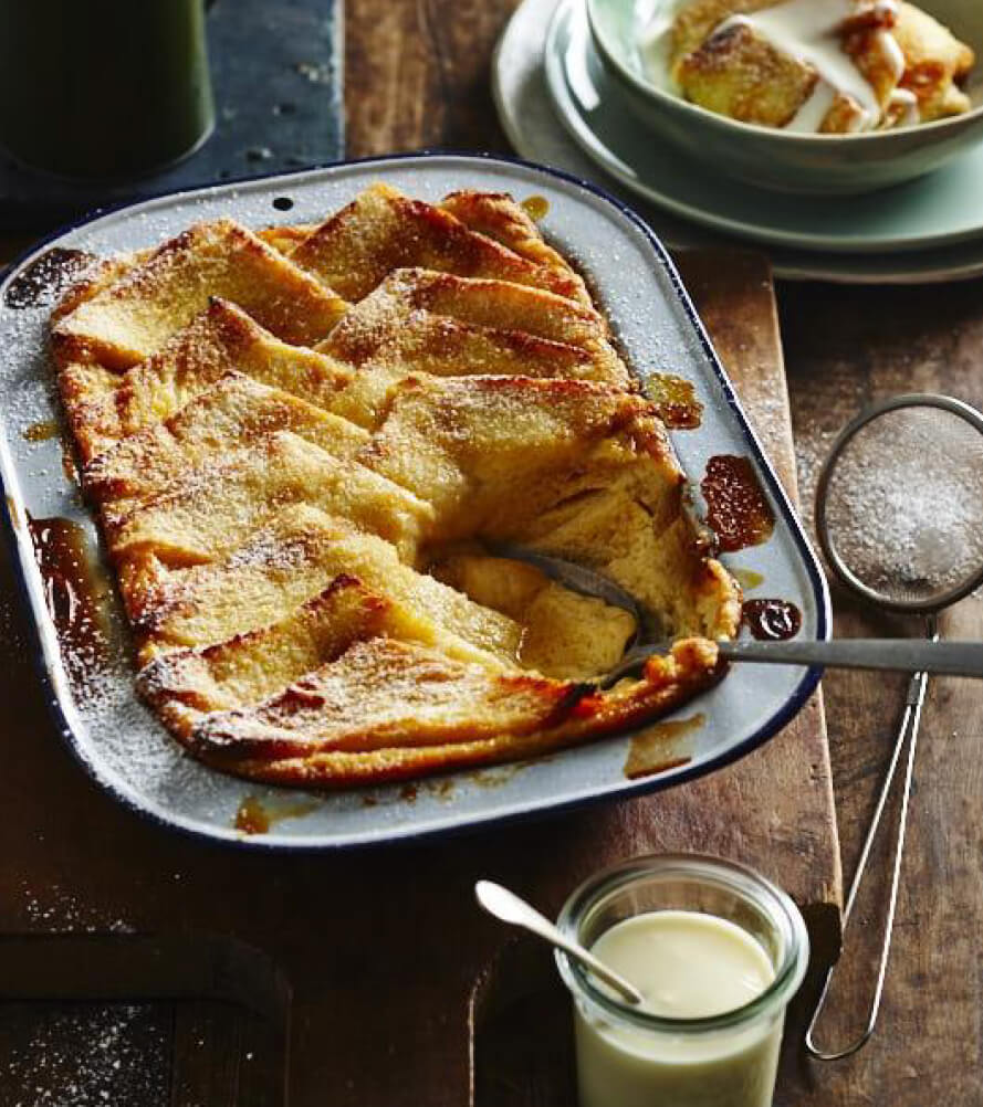 Golden Syrup Bread and Butter Pudding with Quick Crème Anglaise Sauce ...