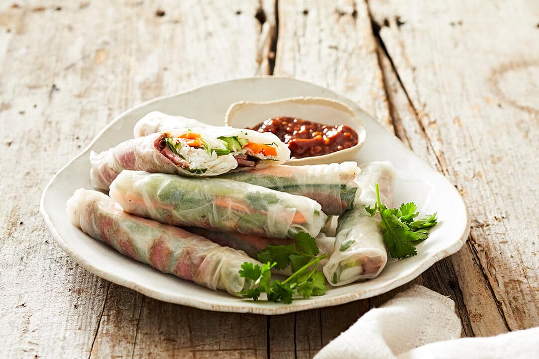 Vietnamese Spiced Beef Rice Paper Rolls - Cater Care